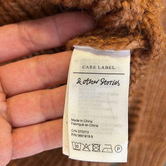 & other stories zip cardigan brown chunky size US small - Picture 15 of 16